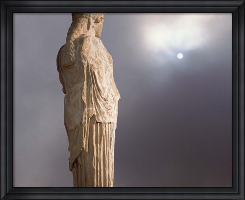Framed Sculptures of the Caryatid Maidens Support the Pediment of the Erecthion Temple, Adjacent to the Parthenon, Athens, Greece Print