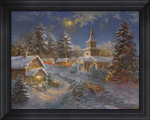 Framed Happy Spirits Await Christmas Print