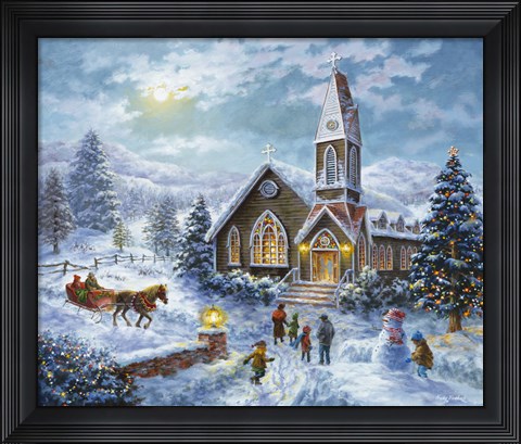Framed Parents Pray, Children Play Print