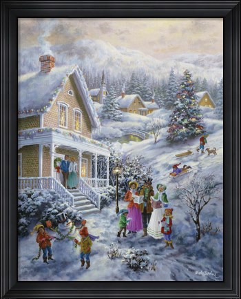 Framed Carolers Print