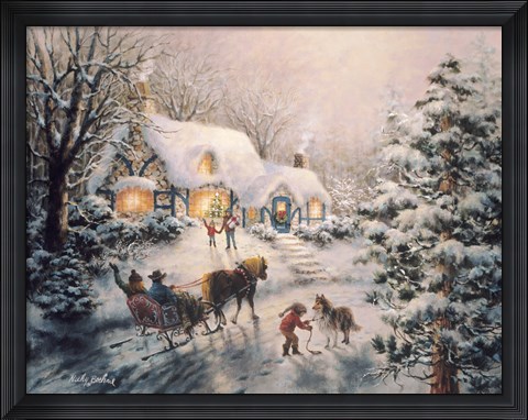 Framed Christmas Visit Print