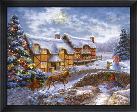 Framed Country Cottages Print