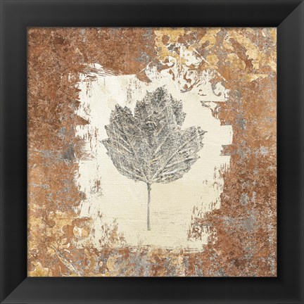 Framed Gilded Leaf V Print