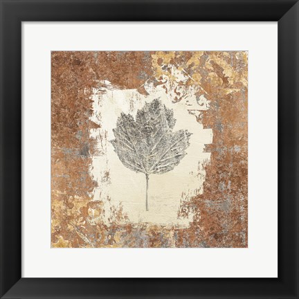 Framed Gilded Leaf V Print