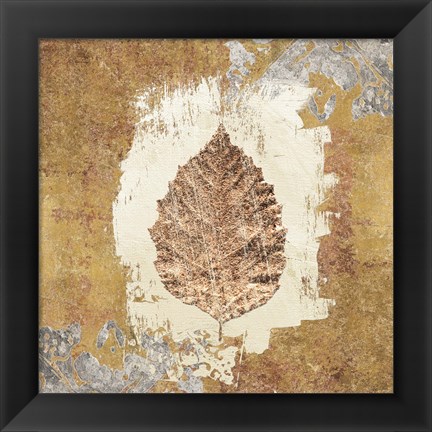 Framed Gilded Leaf VI Print