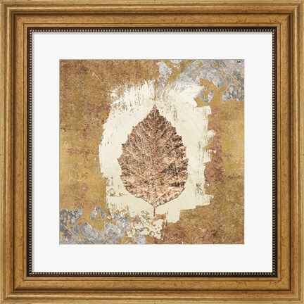 Framed Gilded Leaf VI Print