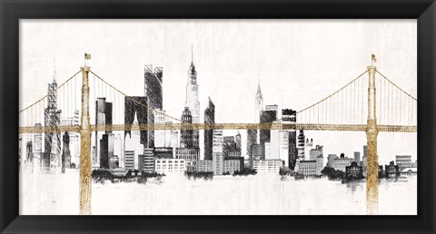 Framed Bridge and Skyline Print