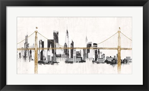 Framed Bridge and Skyline Print