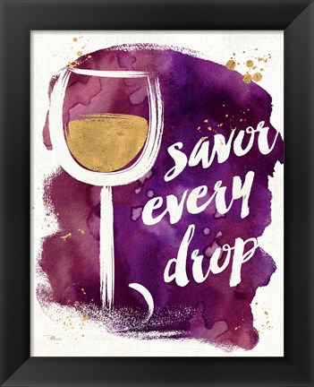 Framed Watercolor Wine I Print