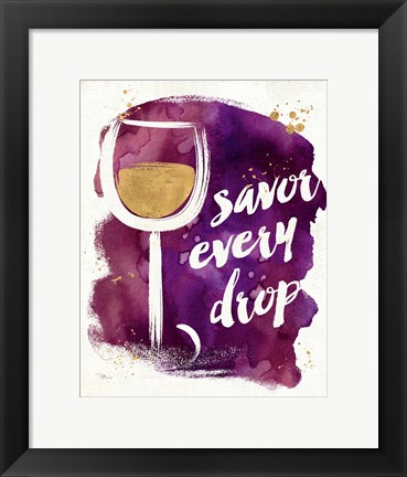 Framed Watercolor Wine I Print