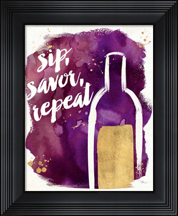 Framed Watercolor Wine II Print