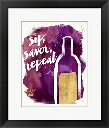 Framed Watercolor Wine II Print