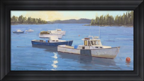 Framed Morning on the Harbor Print