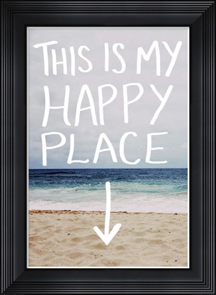Framed This Is My Happy Place (Beach) Print