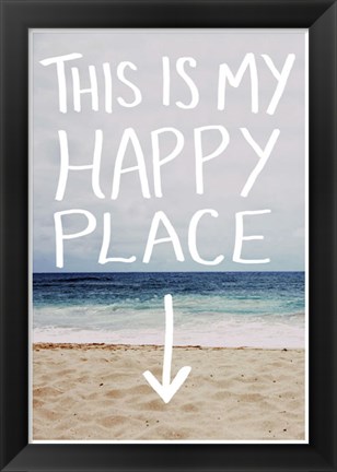 Framed This Is My Happy Place (Beach) Print