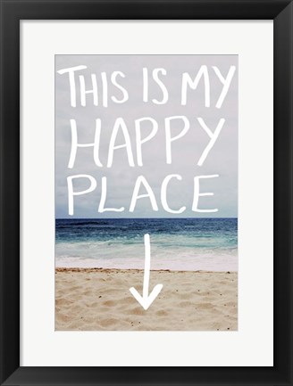 Framed This Is My Happy Place (Beach) Print