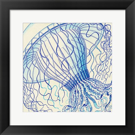 Framed Vintage Jellyfish II Print