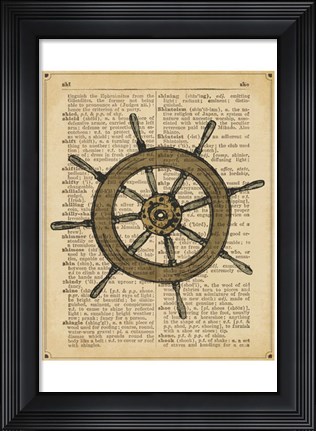 Framed Nautical Series - Ship Wheel Print