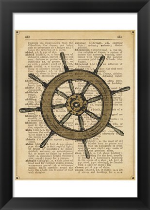 Framed Nautical Series - Ship Wheel Print