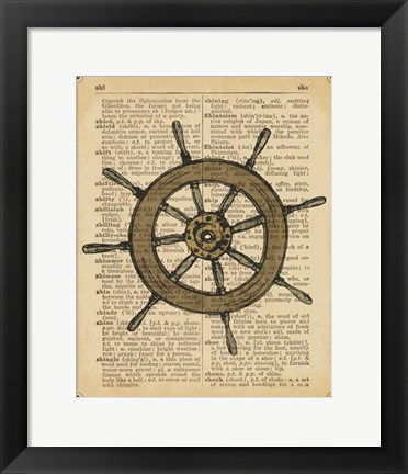 Framed Nautical Series - Ship Wheel Print