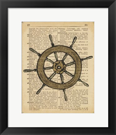 Framed Nautical Series - Ship Wheel Print