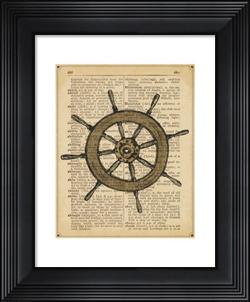 Framed Nautical Series - Ship Wheel Print