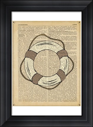 Framed Nautical Series - Life Preserver Print