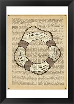 Framed Nautical Series - Life Preserver Print