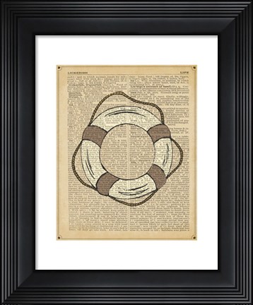 Framed Nautical Series - Life Preserver Print