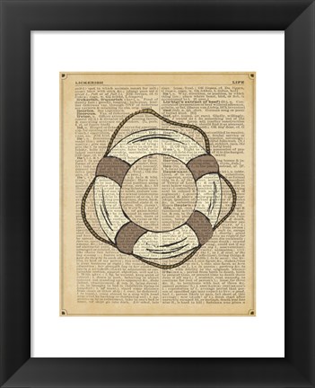 Framed Nautical Series - Life Preserver Print