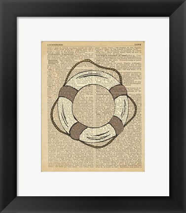 Framed Nautical Series - Life Preserver Print