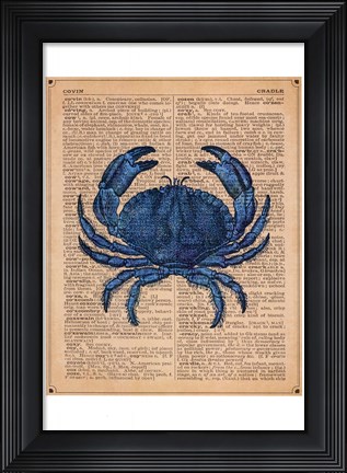Framed Vintage Crab Print