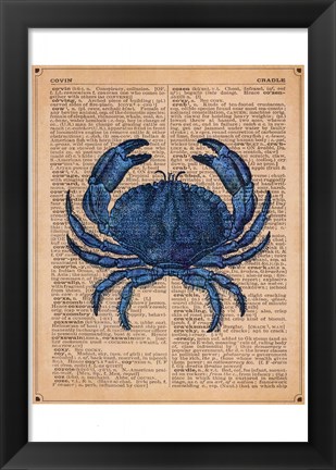 Framed Vintage Crab Print