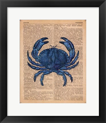 Framed Vintage Crab Print