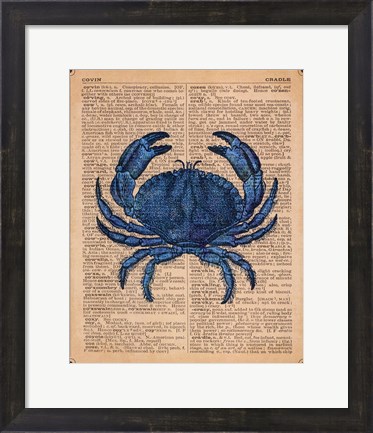 Framed Vintage Crab Print