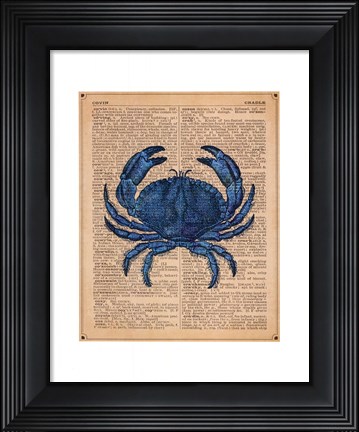 Framed Vintage Crab Print