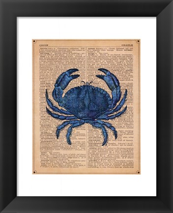 Framed Vintage Crab Print