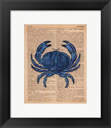 Framed Vintage Crab Print