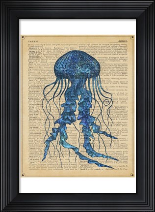Framed Vintage Jellyfish Print