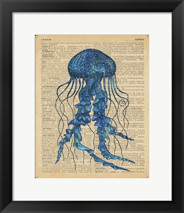 Framed Vintage Jellyfish Print