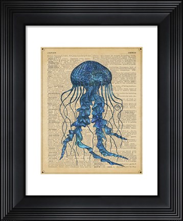Framed Vintage Jellyfish Print