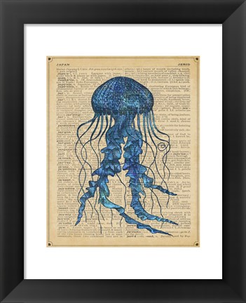 Framed Vintage Jellyfish Print