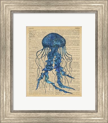 Framed Vintage Jellyfish Print