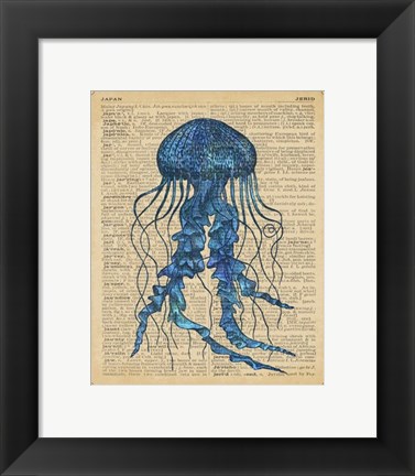 Framed Vintage Jellyfish Print