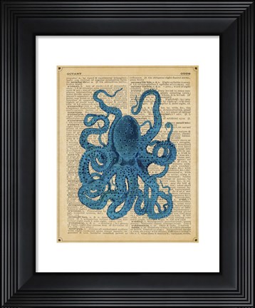 Framed Vintage Octopus Print