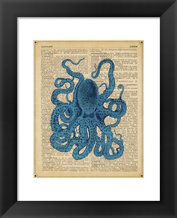 Framed Vintage Octopus Print