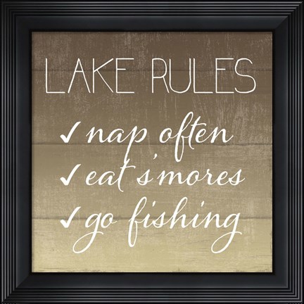 Framed Lake Rules Print