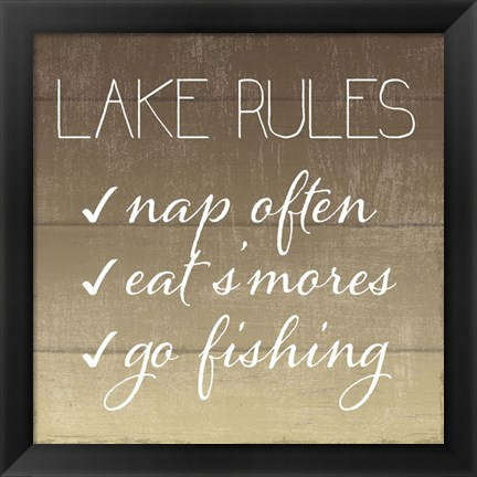 Framed Lake Rules Print