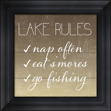 Framed Lake Rules Print