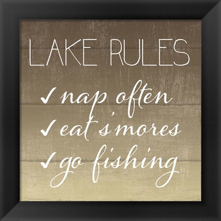 Framed Lake Rules Print